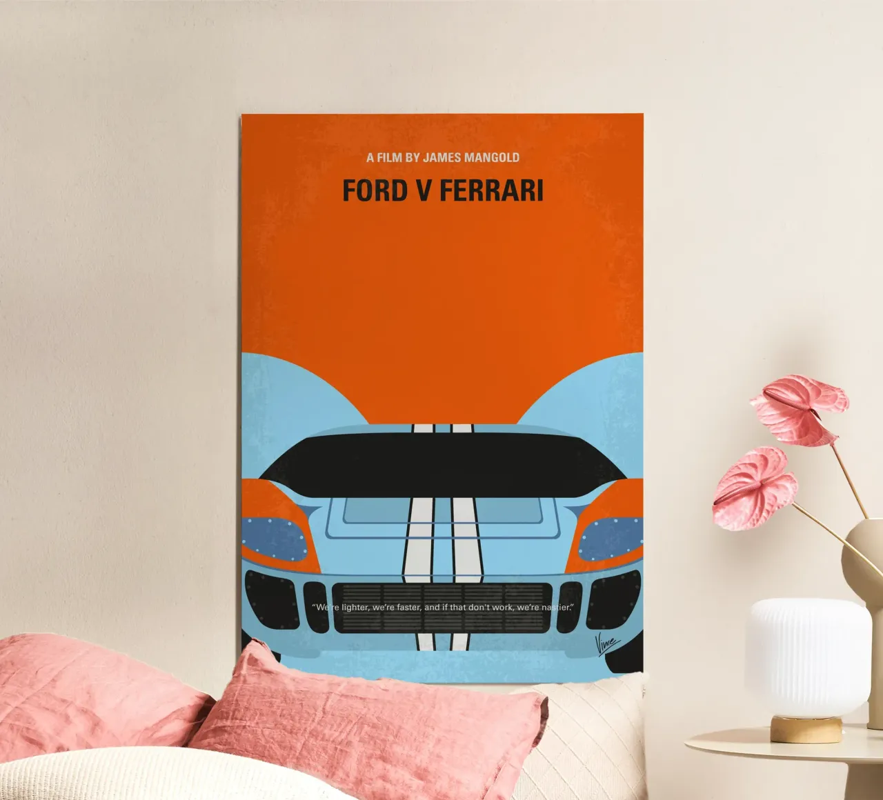 No1121 My Lemans 66 minimal movie poster alluminio dibond da Chungkong