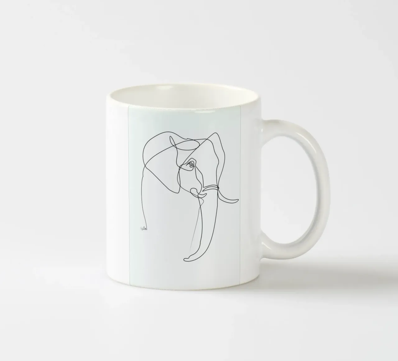 Elephant Line ceramic mug by Quibe