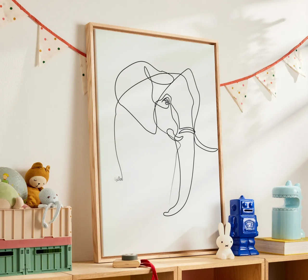 Elephant Line tela con Cornice a cassetta da Quibe