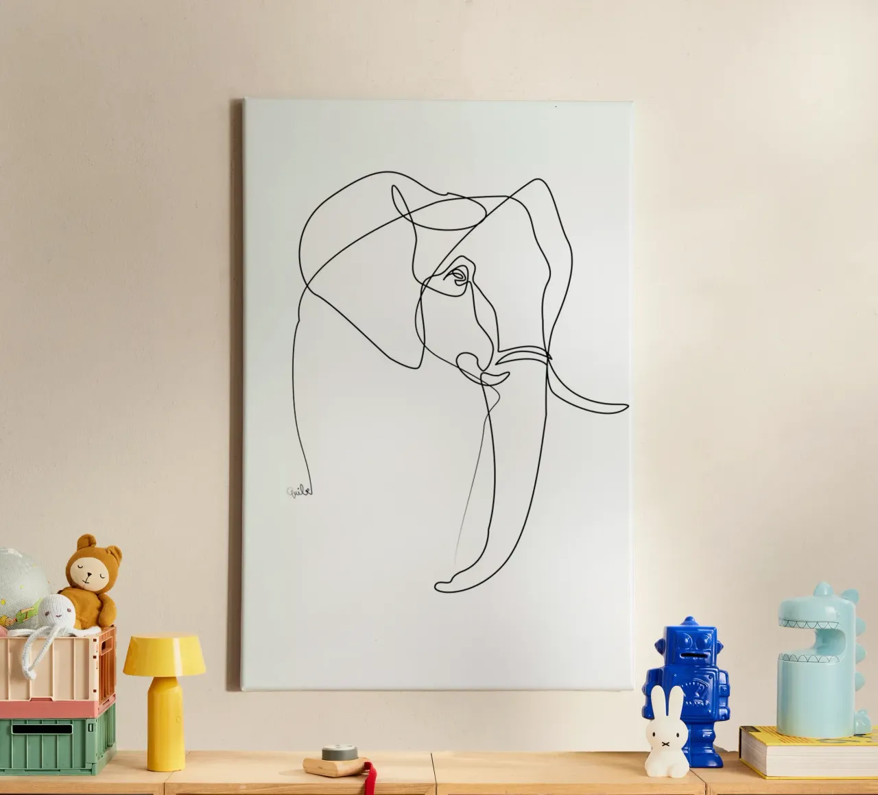 Elephant Line tela con Cornice a cassetta da Quibe