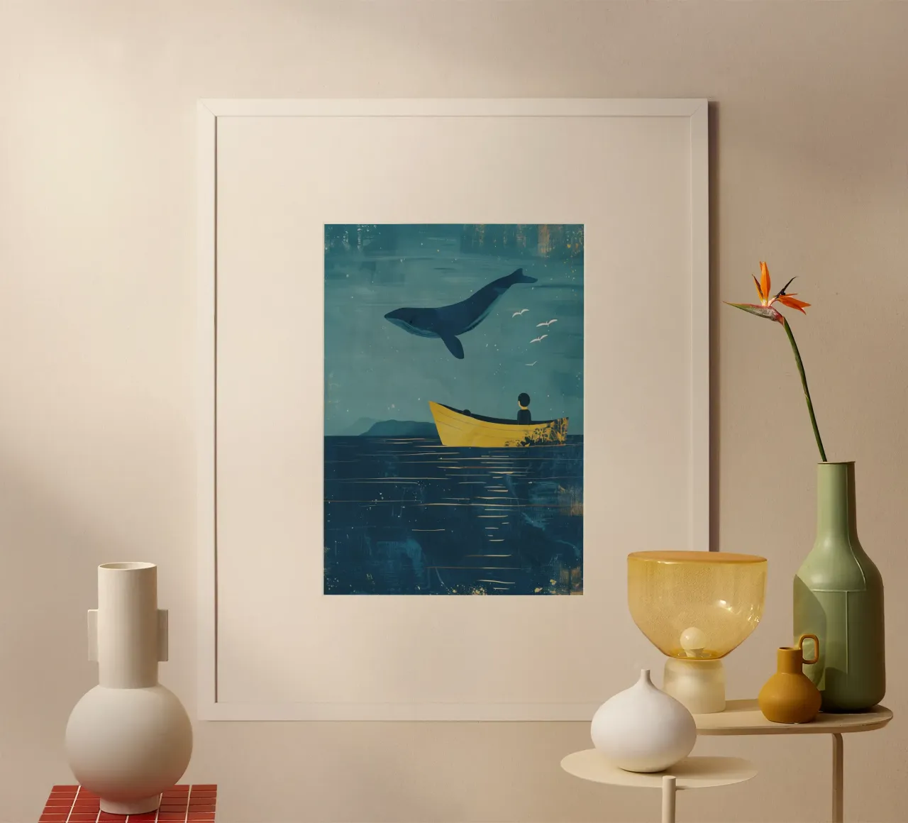 Boho Nursery 14 Humpback poster da Boho Print Collection