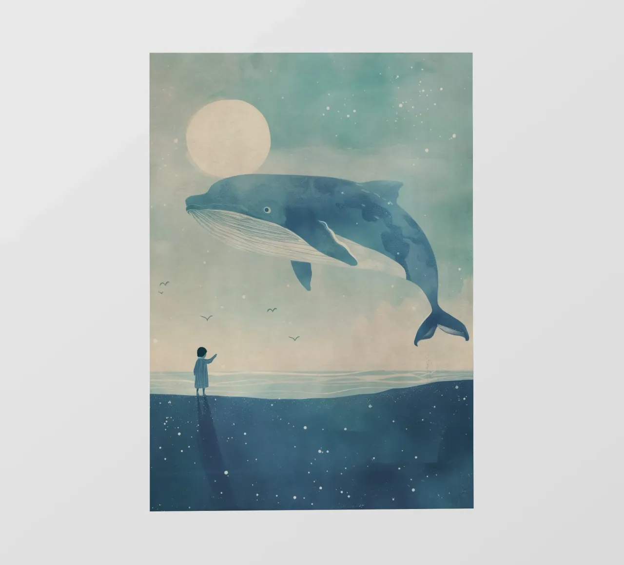 Boho Nursery 14 Whale pellicola backlit da Boho Print Collection