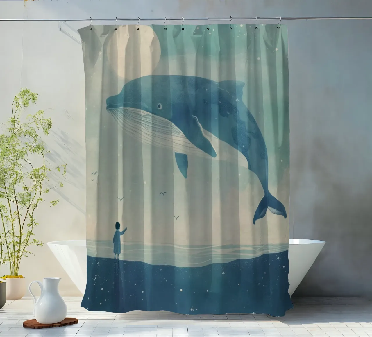 Boho Nursery 14 Whale tenda da doccia da Boho Print Collection
