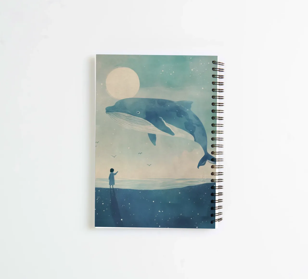 Boho Nursery 14 Whale spiral notebook by Boho Print Collection