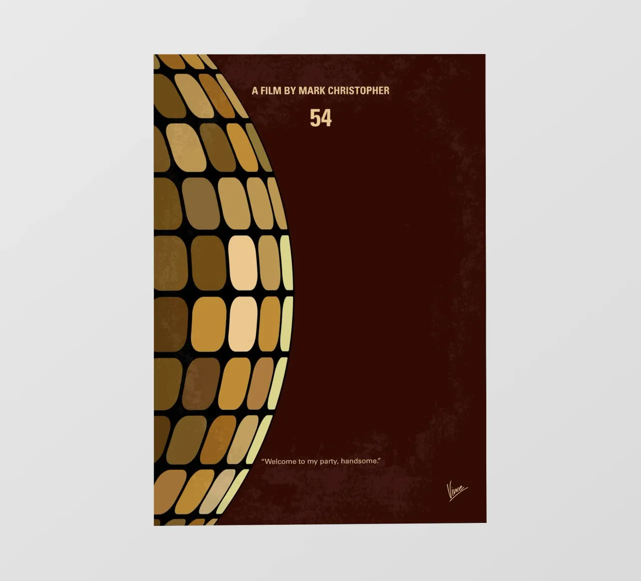 No1132 My Studio 54 minimal movie poster telo in pvc da Chungkong
