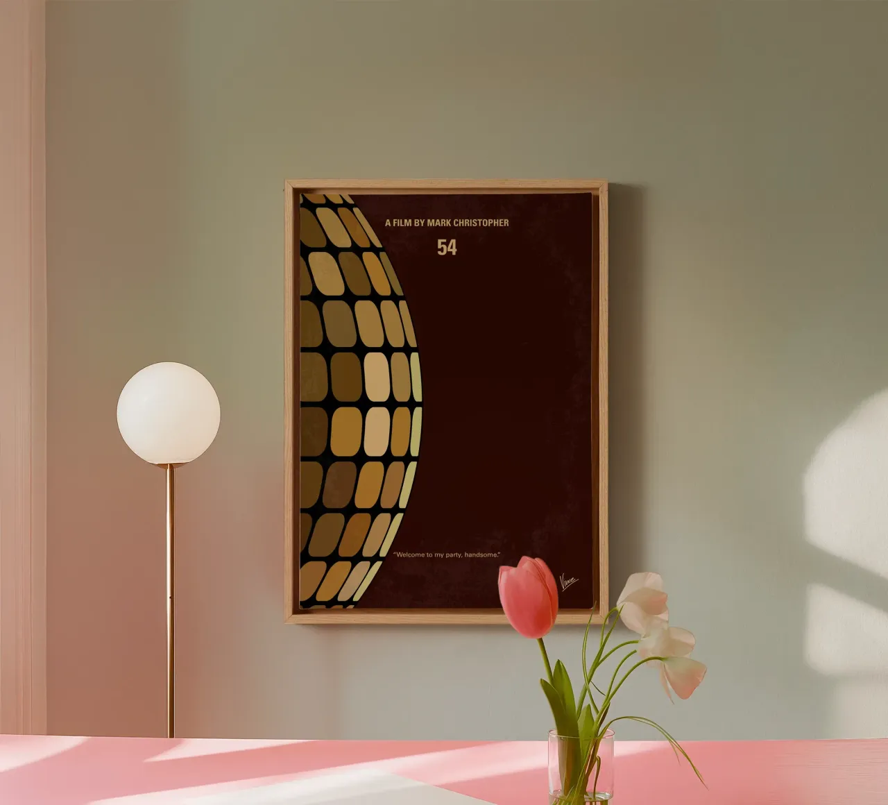 No1132 My Studio 54 minimal movie poster canvas met Baklijst van Chungkong