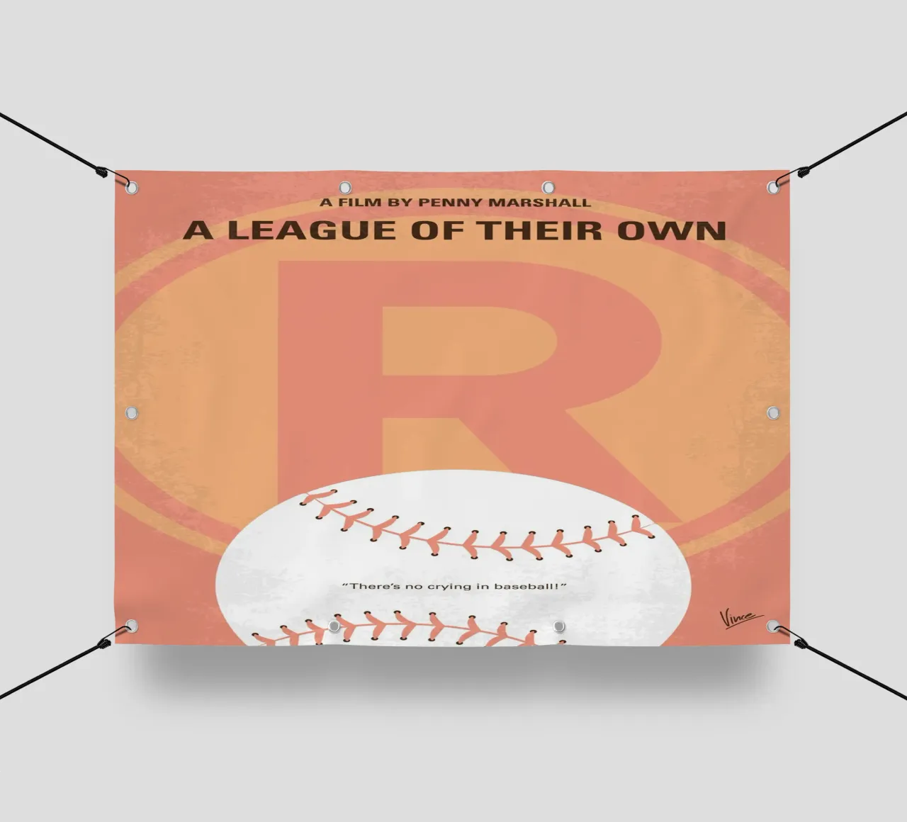 No1133 My A League of their Own minimal movie poster telo in pvc da Chungkong