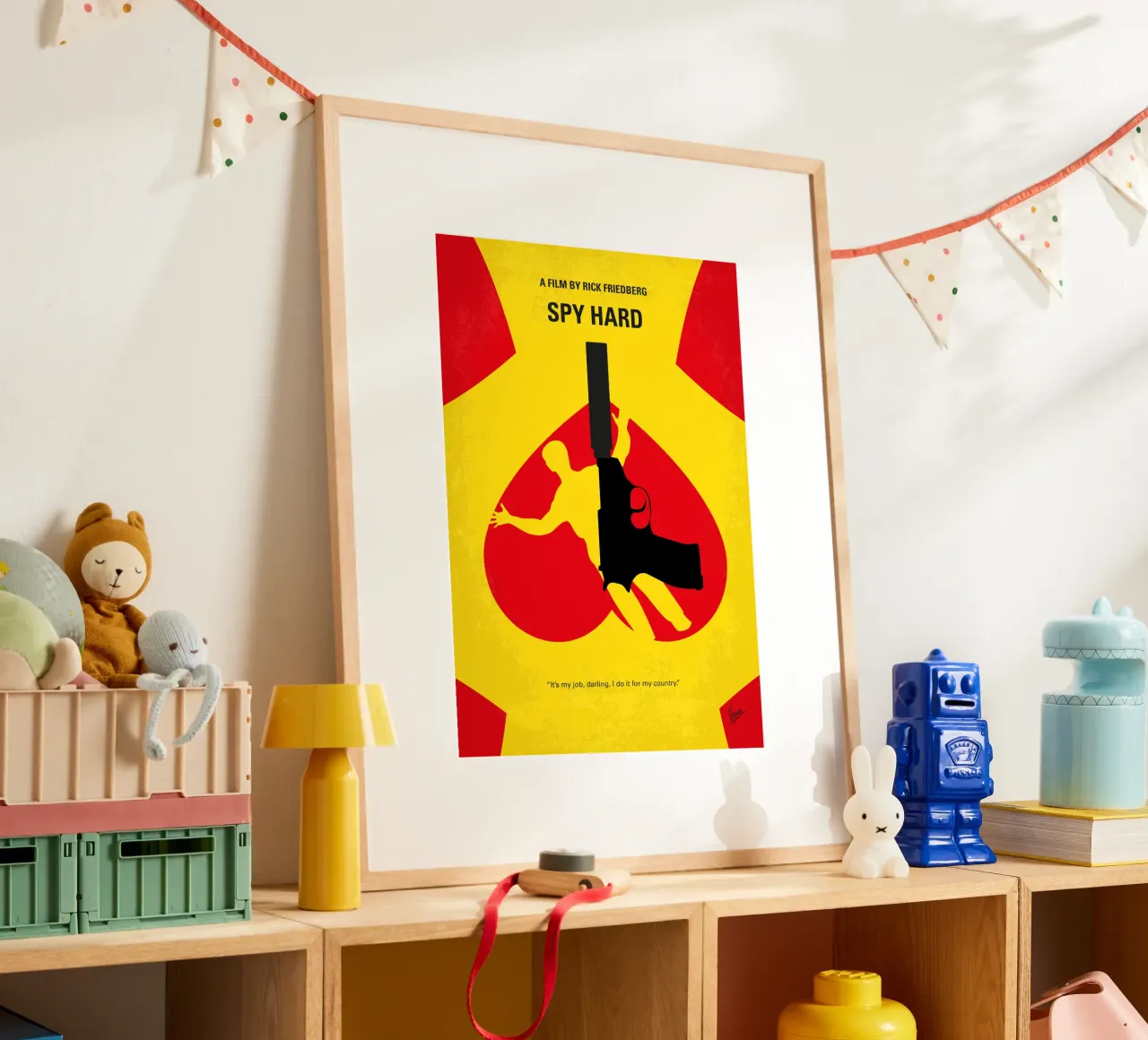 No1135 My Spy Hard minimal movie poster poster con telaio in legno da Chungkong