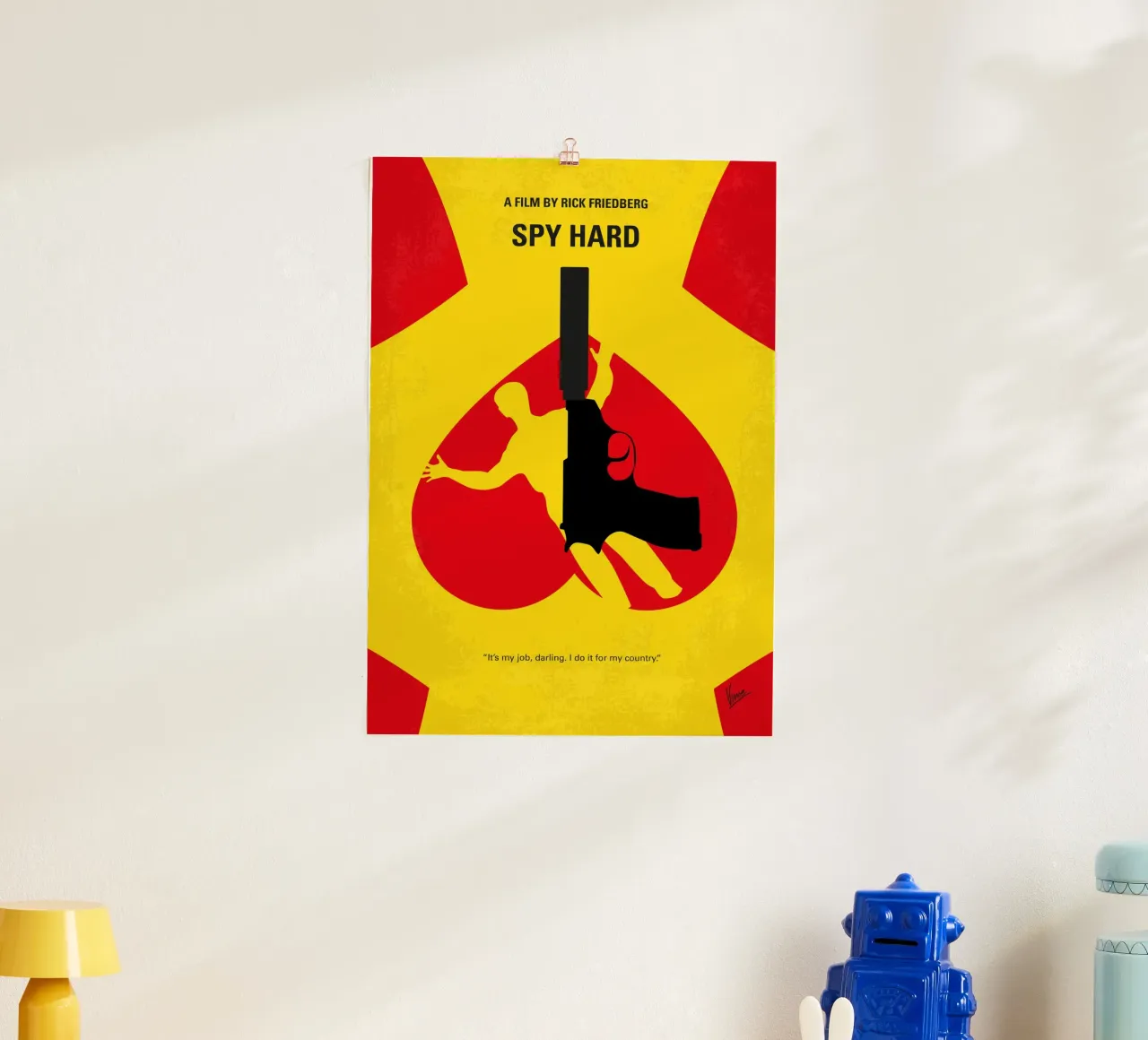 No1135 My Spy Hard minimal movie poster poster con telaio in legno da Chungkong