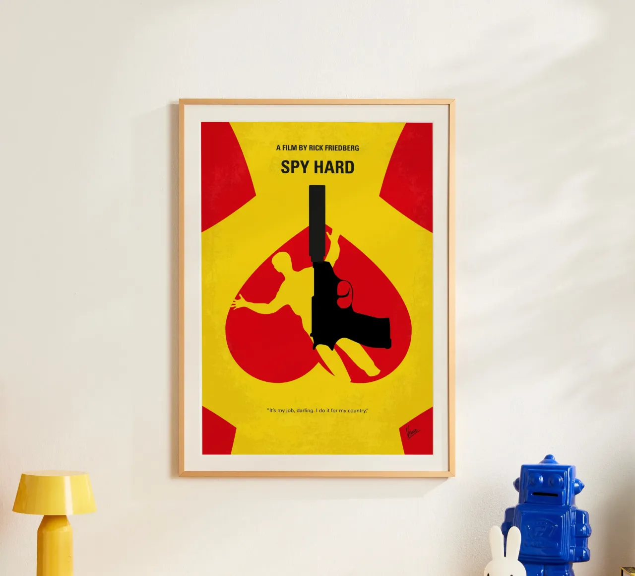 No1135 My Spy Hard minimal movie poster poster con telaio in legno da Chungkong