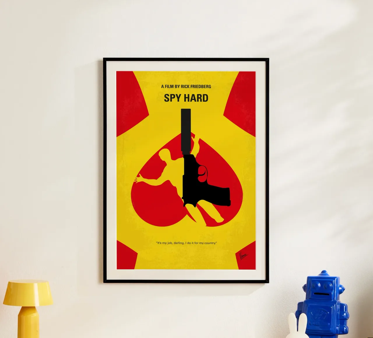 No1135 My Spy Hard minimal movie poster poster con telaio in legno da Chungkong