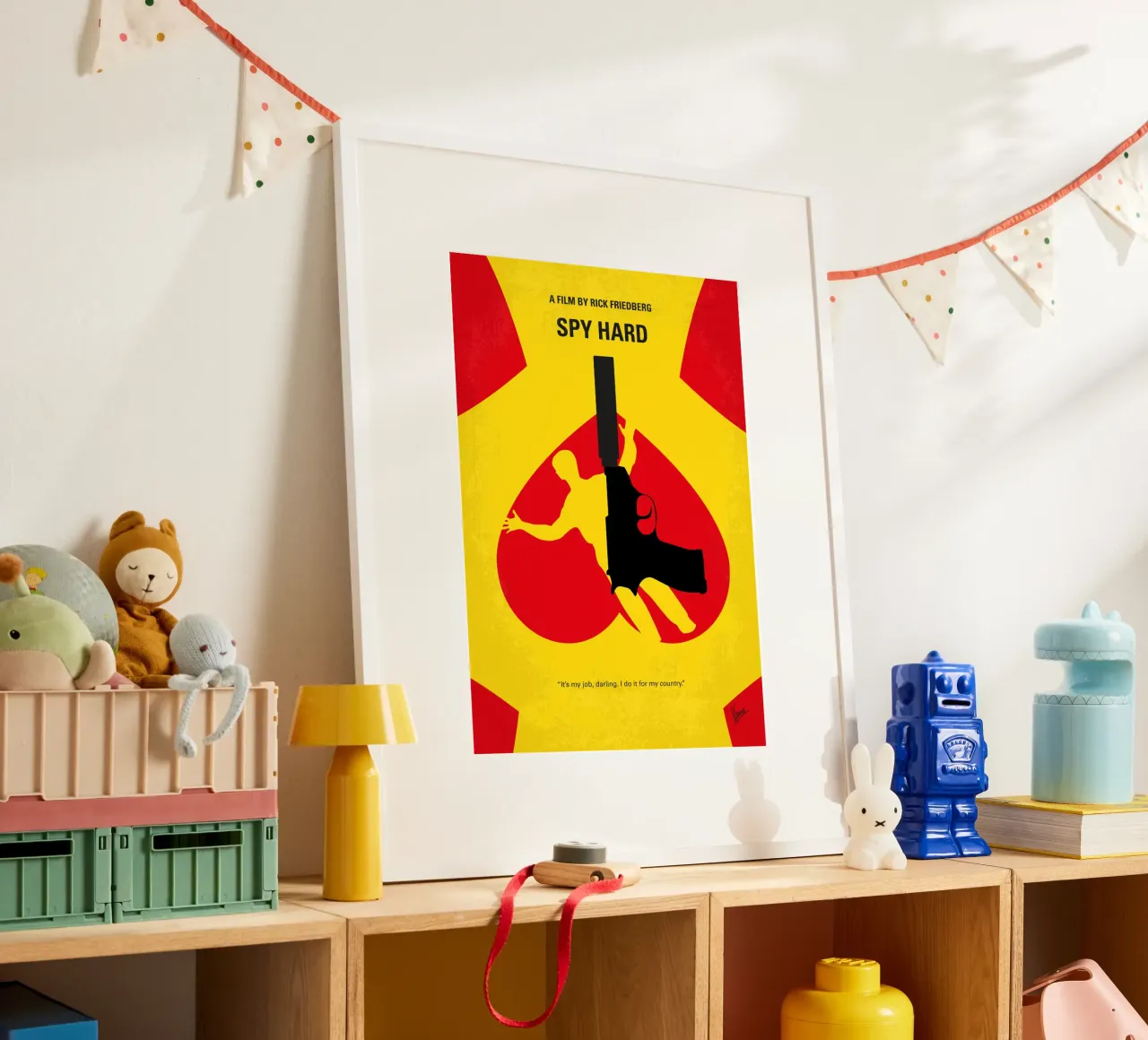 No1135 My Spy Hard minimal movie poster poster con telaio in legno da Chungkong