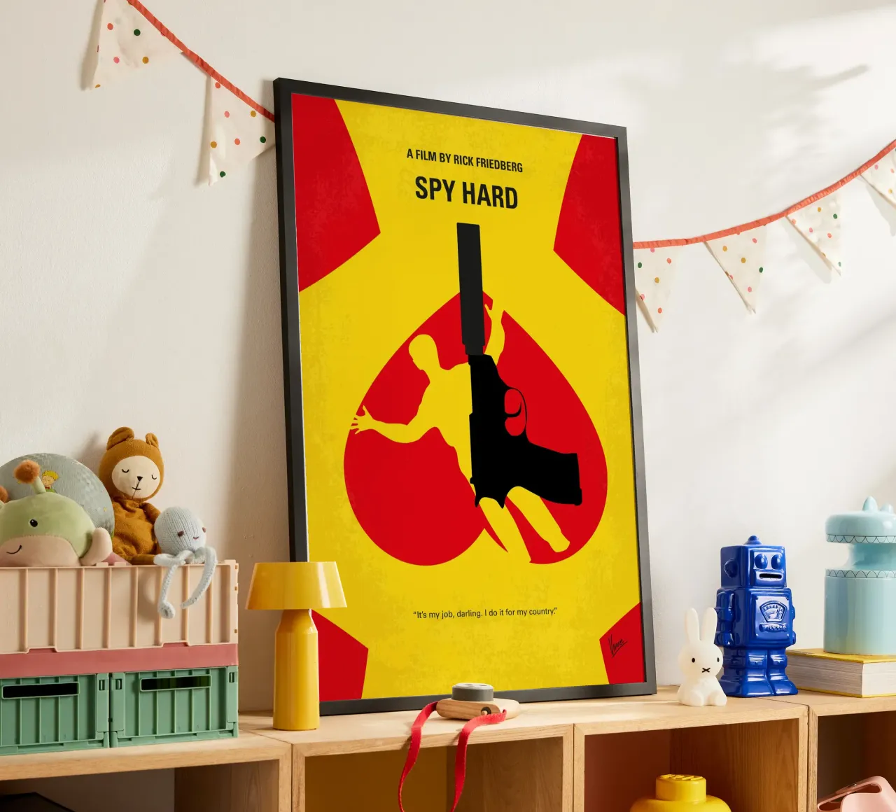 No1135 My Spy Hard minimal movie poster poster con telaio in legno da Chungkong