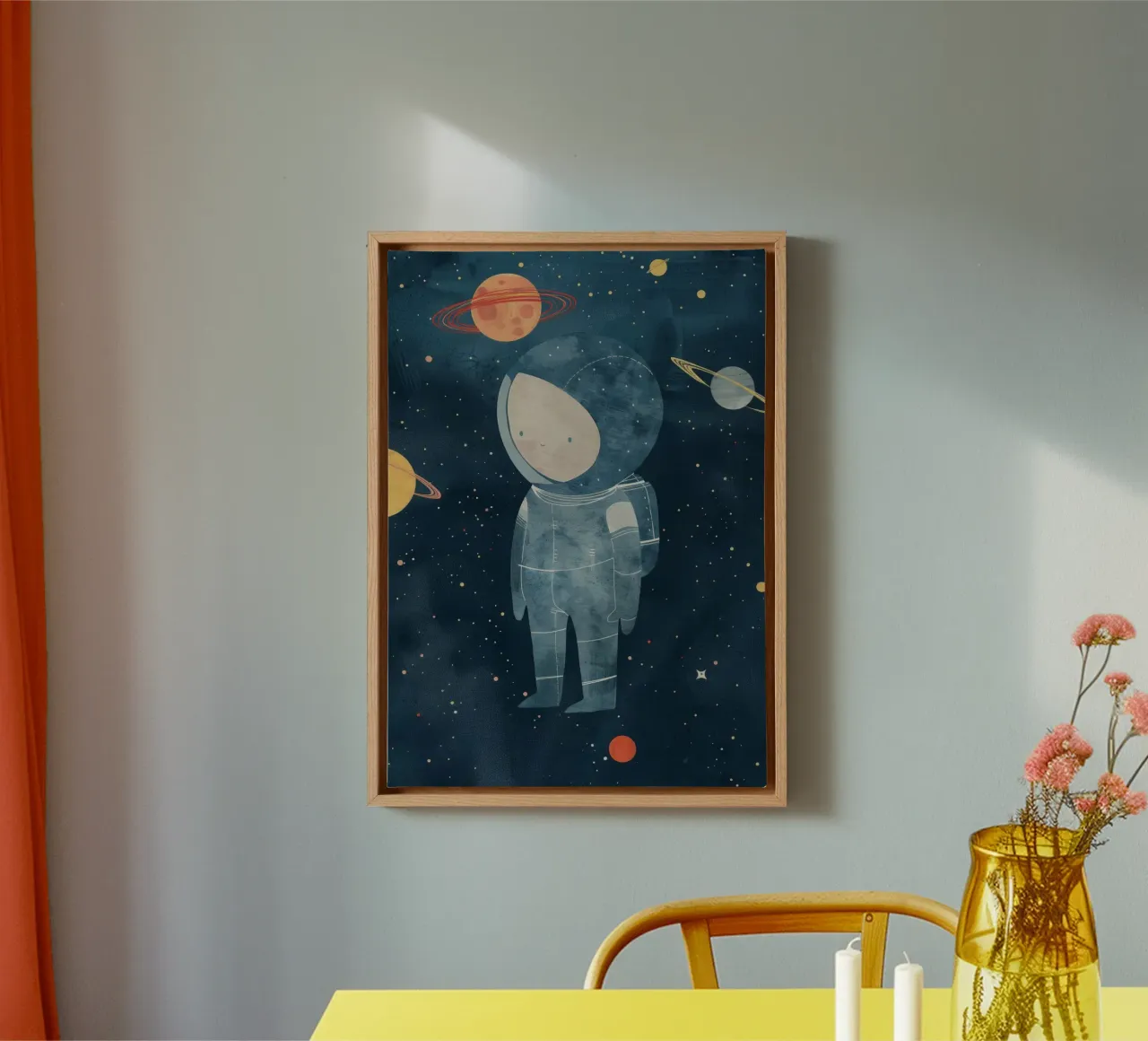Boho Nursery 15 Astronaut Boy tela con Cornice a cassetta da Boho Print Collection
