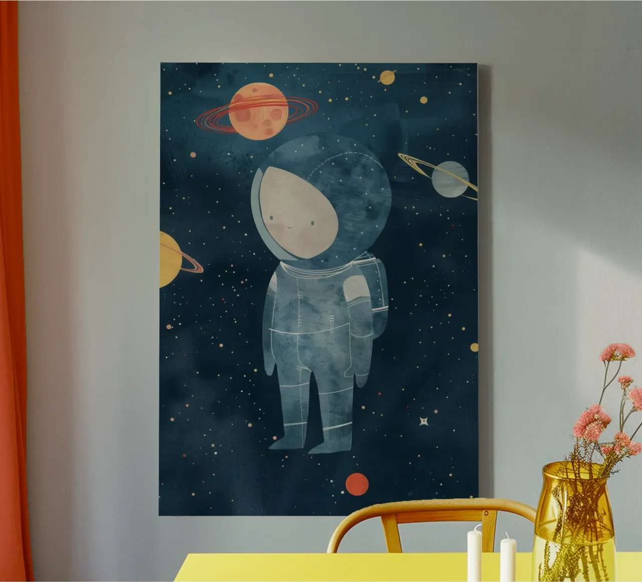 Boho Nursery 15 Astronaut Boy tela con Cornice a cassetta da Boho Print Collection