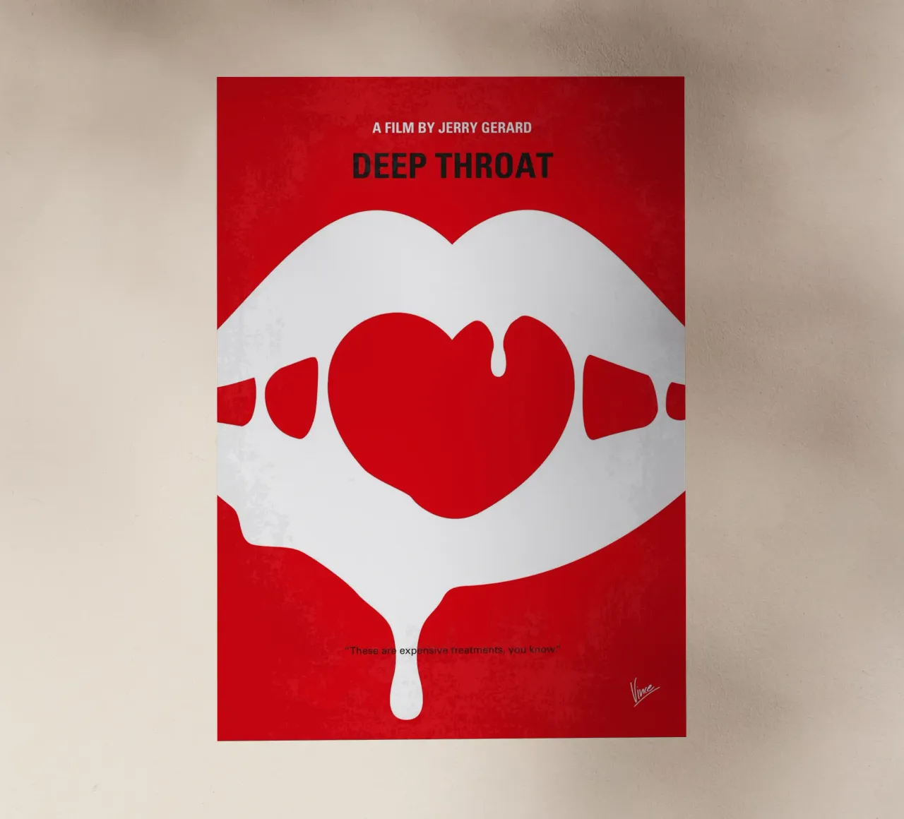 No1140 My Deep Throat minimal movie poster pellicola backlit da Chungkong