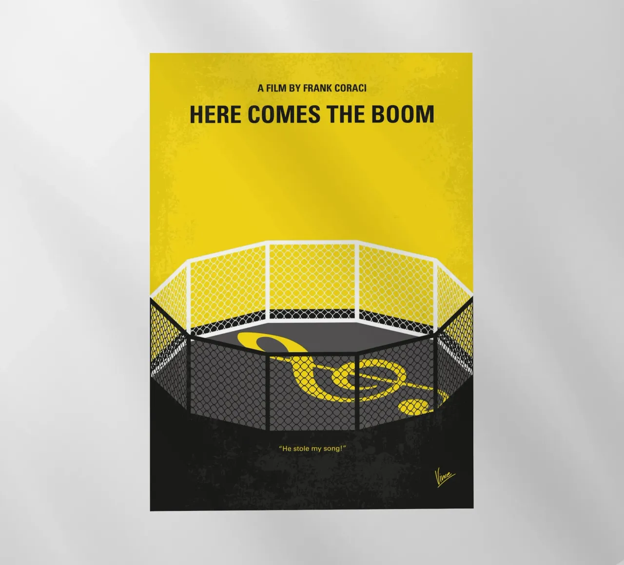 No1142 My Here Comes the Boom minimal movie poster pellicola backlit da Chungkong