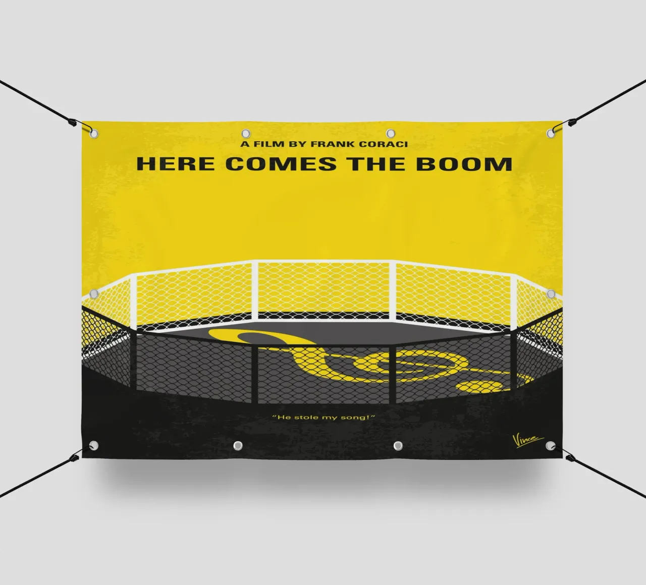 No1142 My Here Comes the Boom minimal movie poster telo in pvc da Chungkong