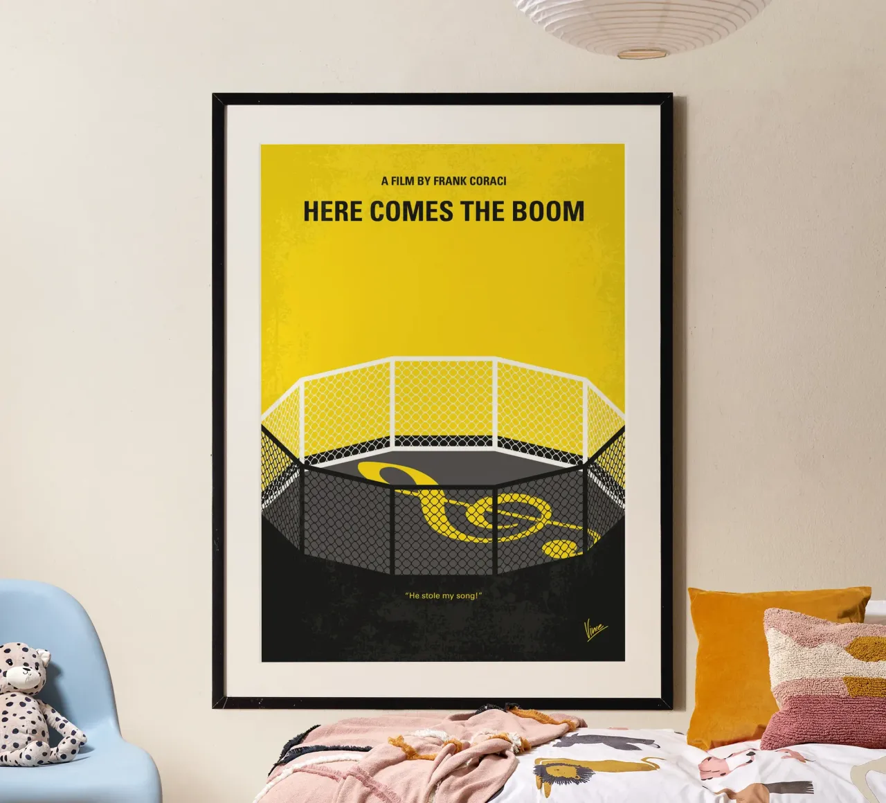 No1142 My Here Comes the Boom minimal movie poster carta hahnemühle da Chungkong