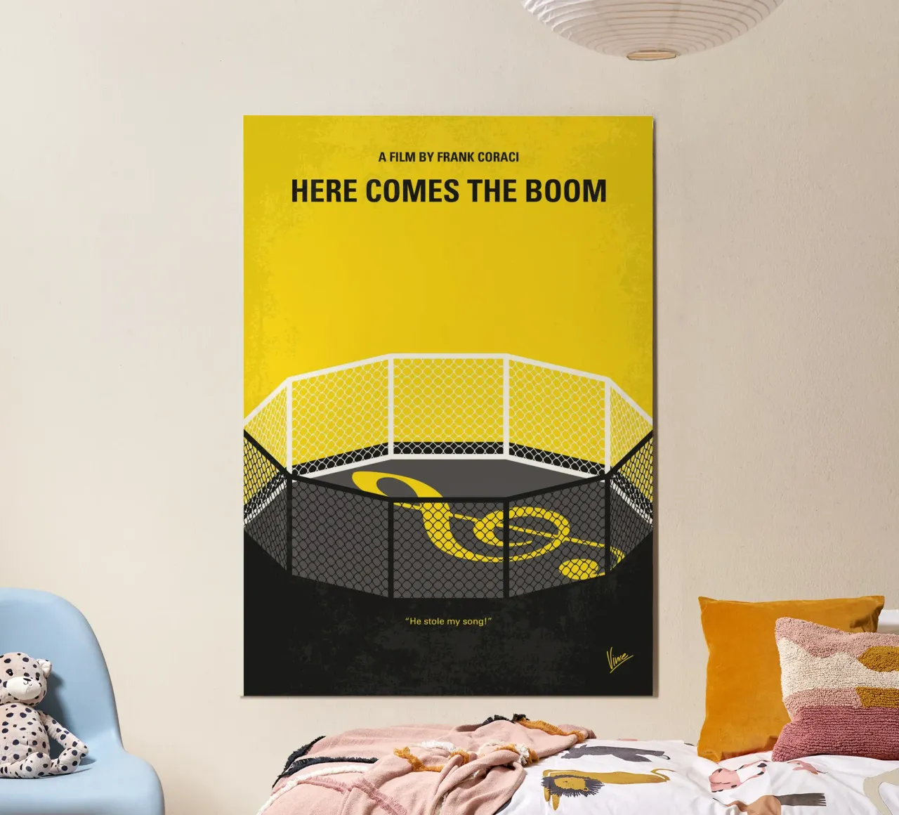 No1142 My Here Comes the Boom minimal movie poster carta hahnemühle da Chungkong