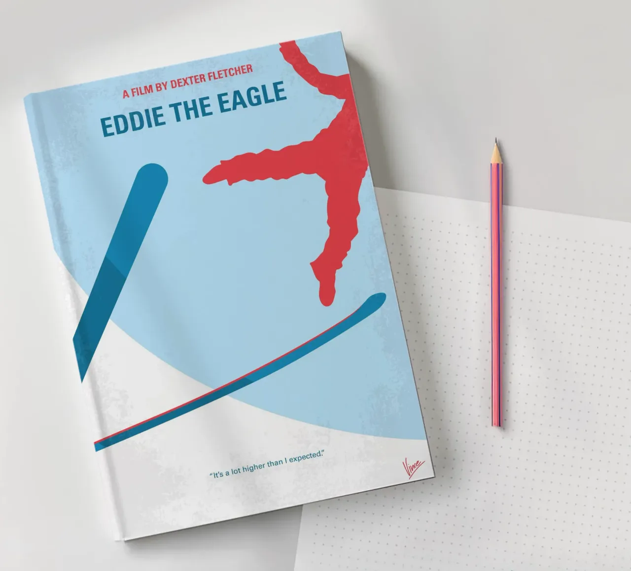 No1143 My Eddie the Eagle minimal movie poster notebook by Chungkong