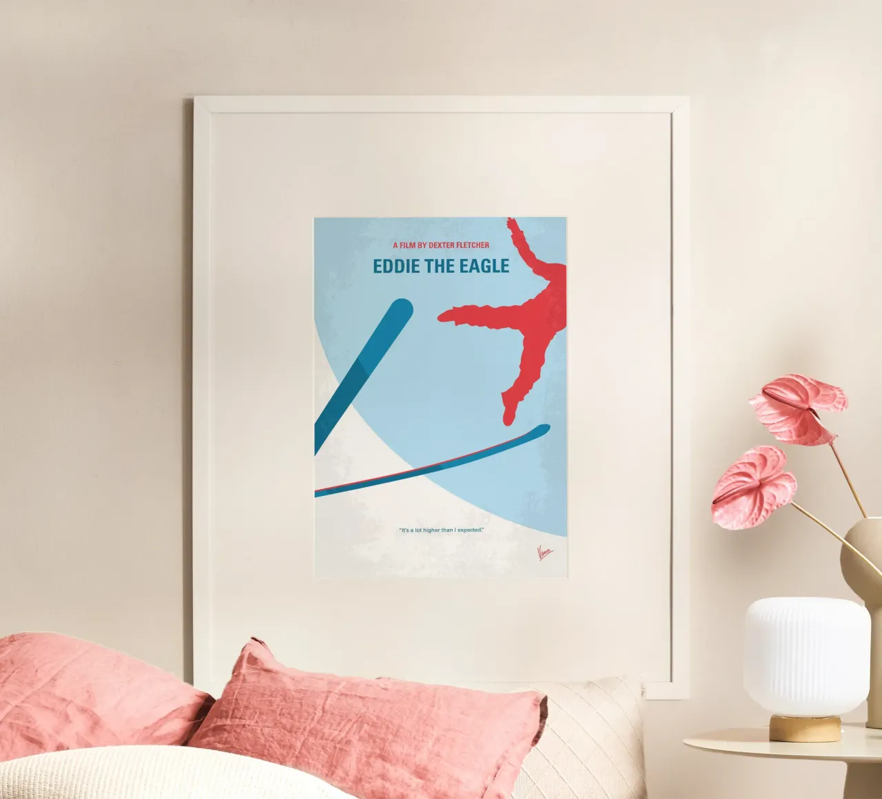 No1143 My Eddie the Eagle minimal movie poster carta hahnemühle da Chungkong