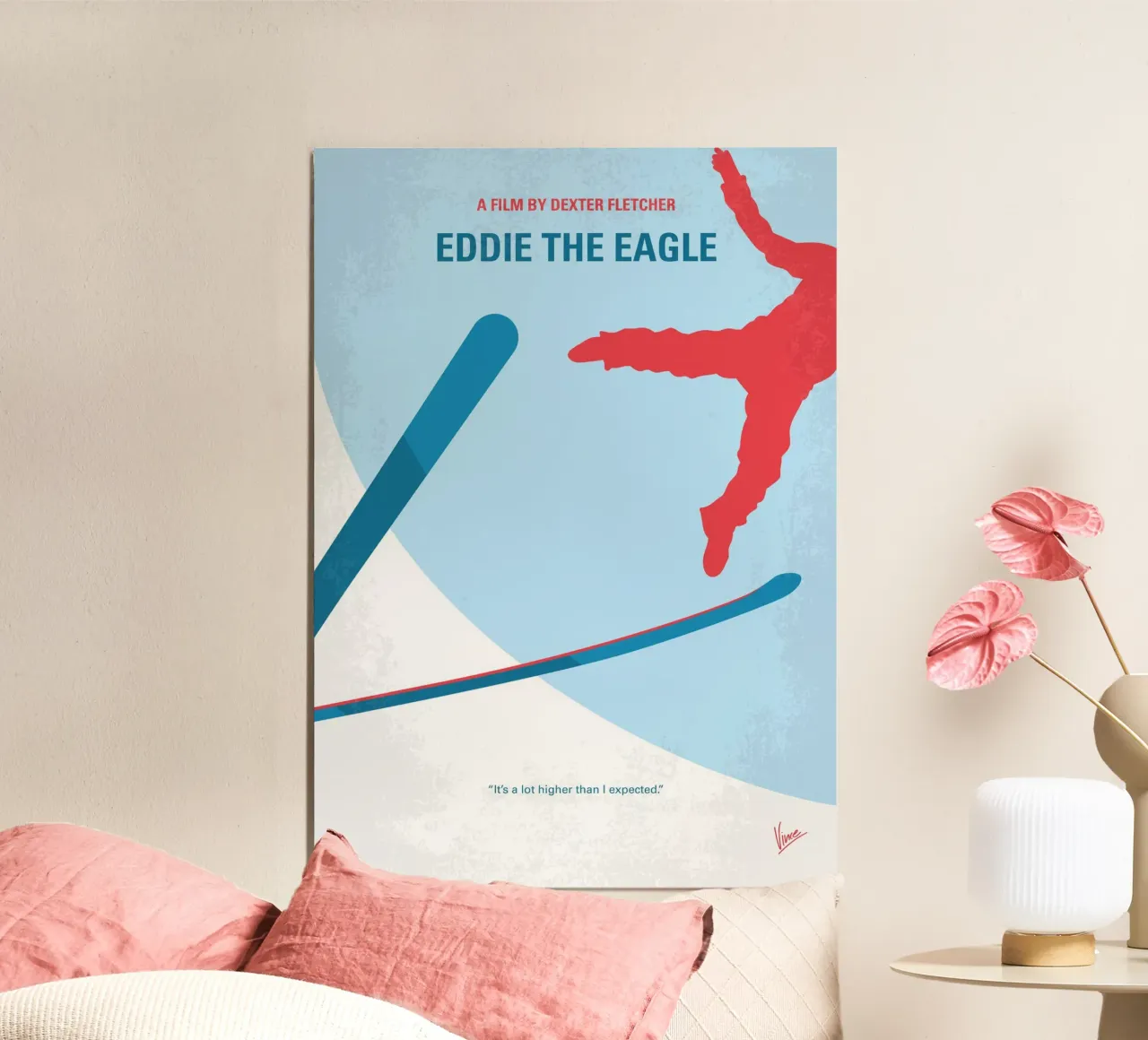 No1143 My Eddie the Eagle minimal movie poster carta hahnemühle da Chungkong