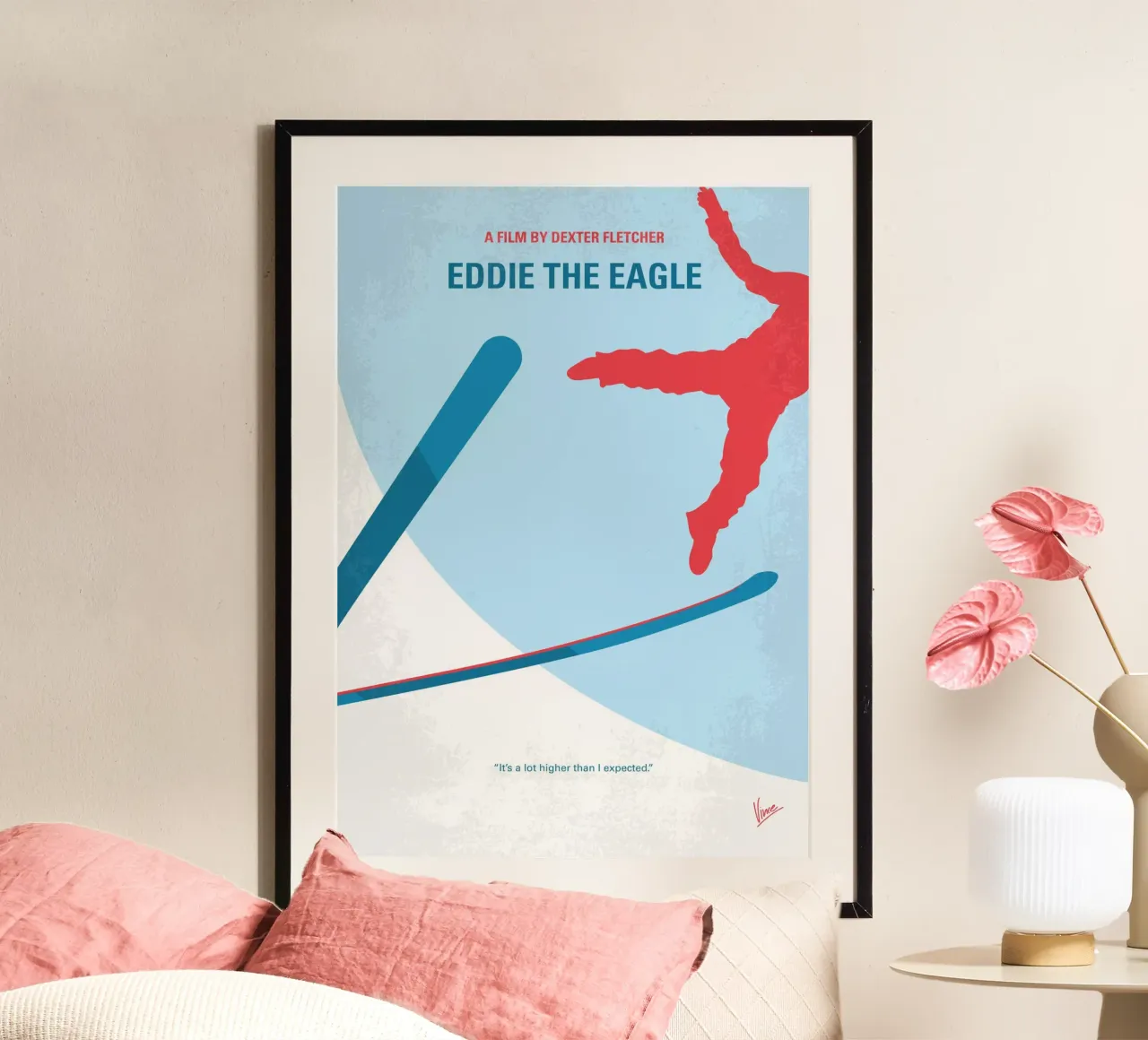 No1143 My Eddie the Eagle minimal movie poster carta hahnemühle da Chungkong