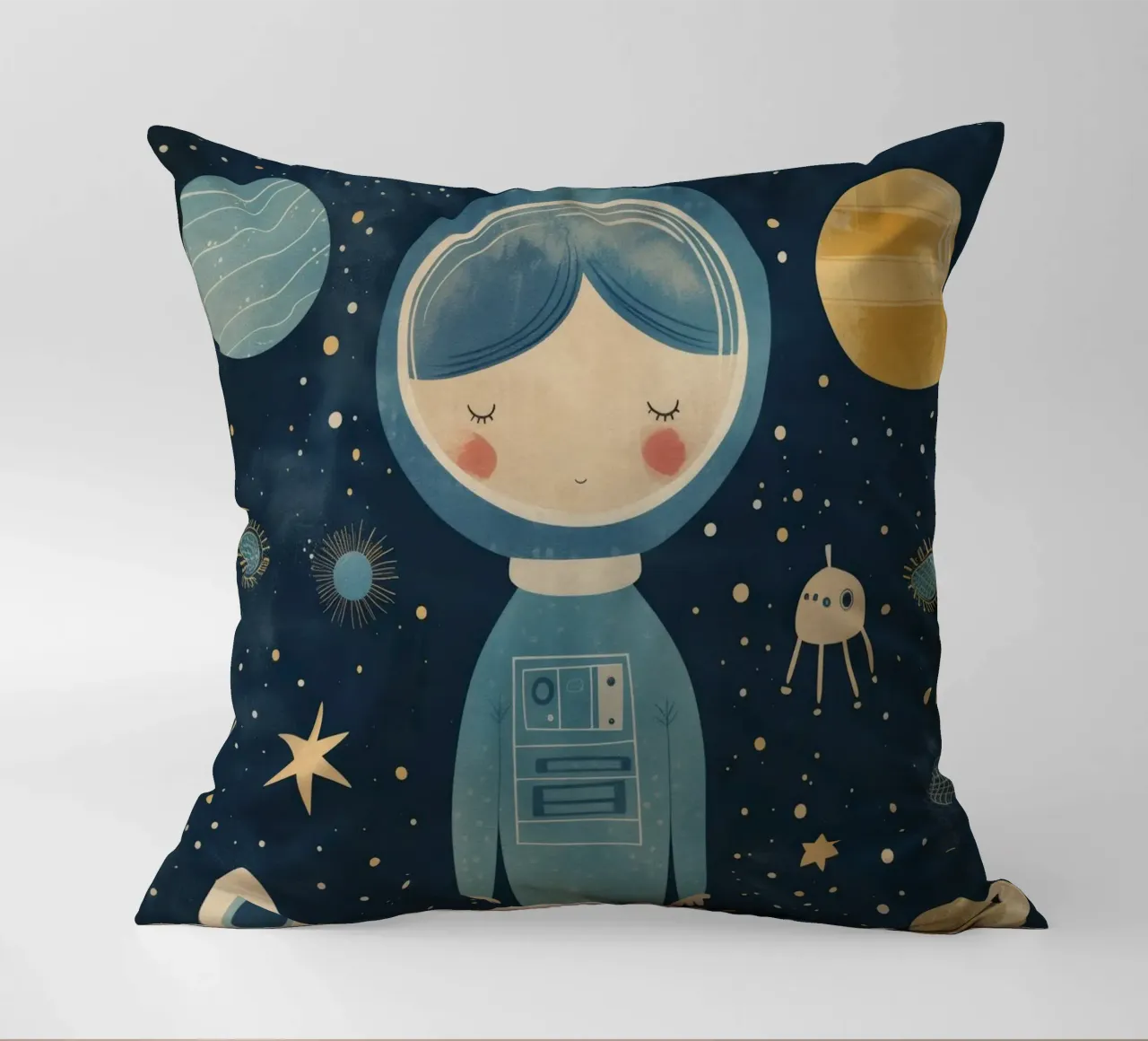 Boho Nursery 15 Astronaut Girl cuscino da Boho Print Collection