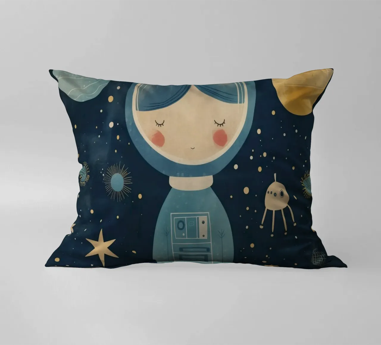 Boho Nursery 15 Astronaut Girl cuscino da Boho Print Collection