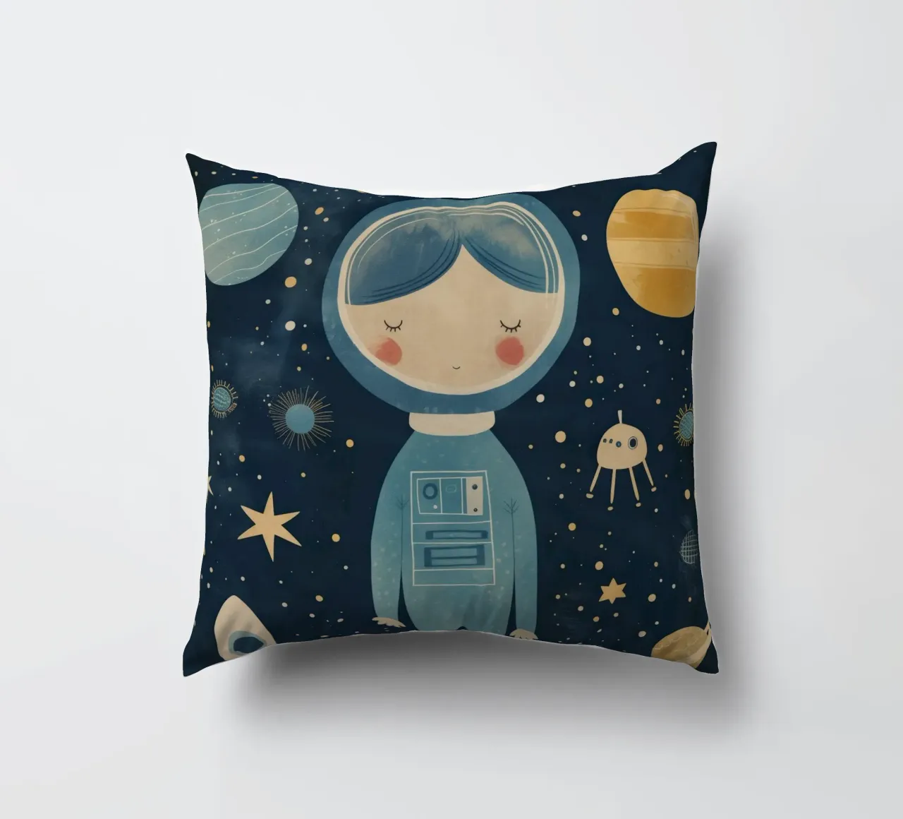 Boho Nursery 15 Astronaut Girl cuscino da Boho Print Collection