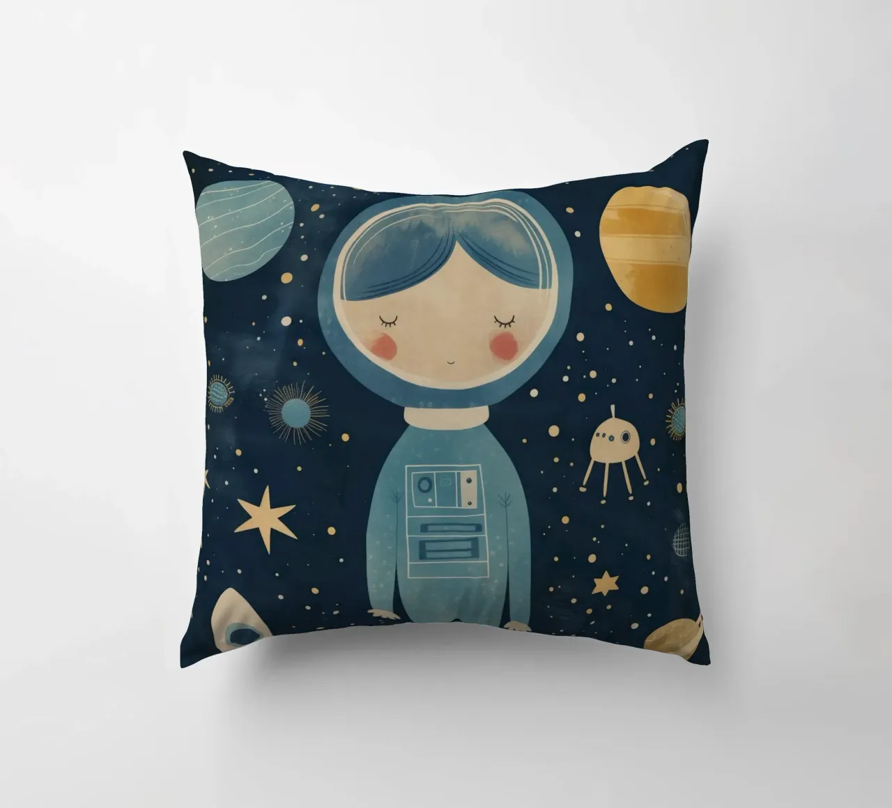 Boho Nursery 15 Astronaut Girl cuscino da Boho Print Collection