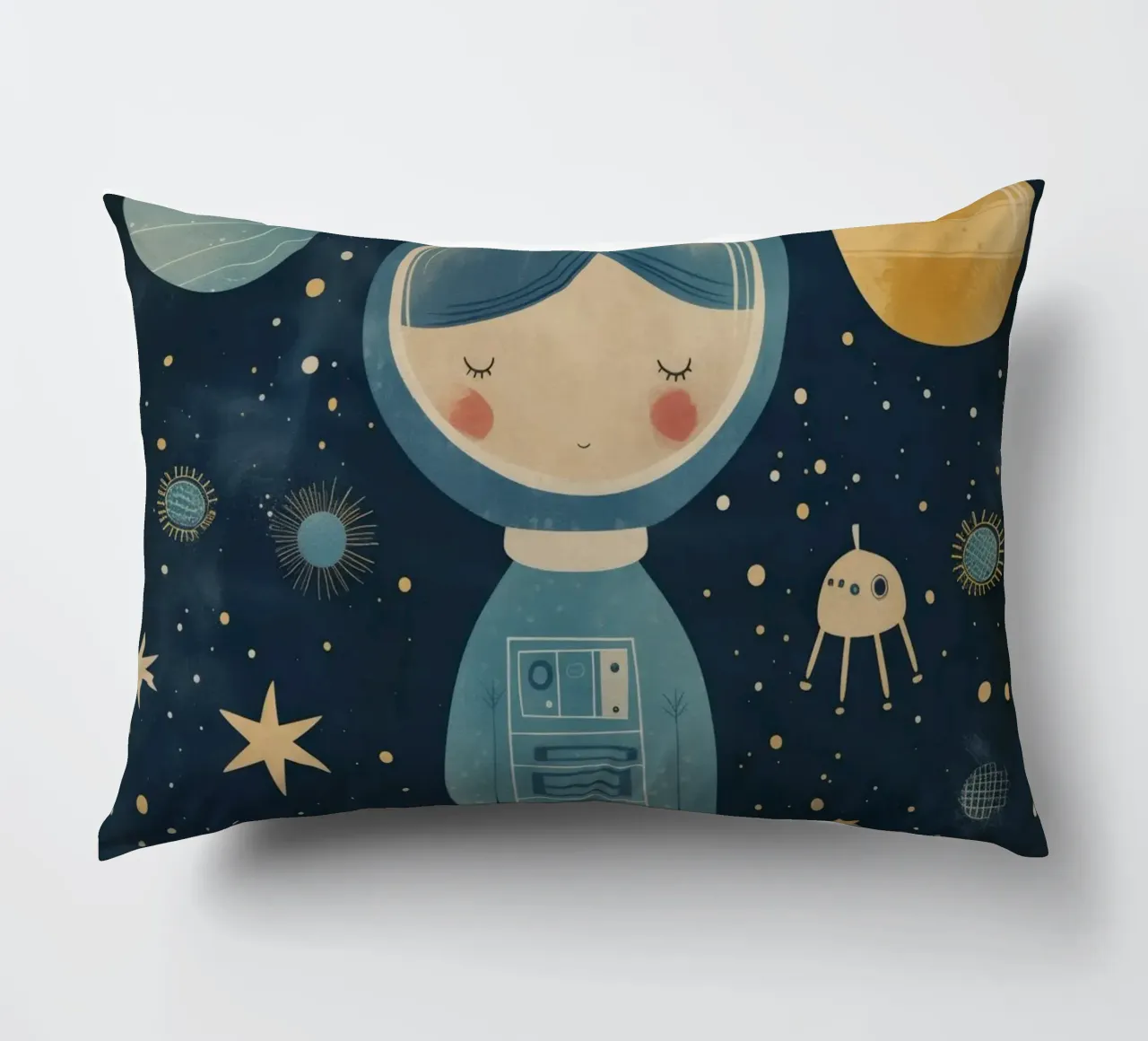 Boho Nursery 15 Astronaut Girl cuscino da Boho Print Collection