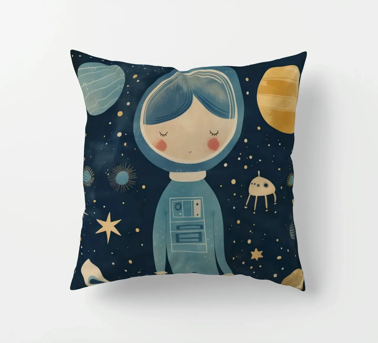 Boho Nursery 15 Astronaut Girl cuscino da Boho Print Collection