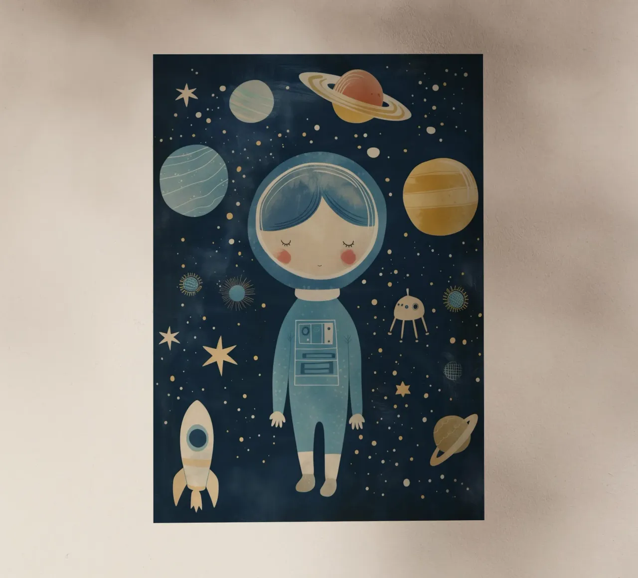 Boho Nursery 15 Astronaut Girl pellicola backlit da Boho Print Collection