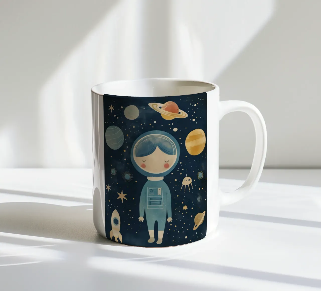Boho Nursery 15 Astronaut Girl tazza in ceramica da Boho Print Collection