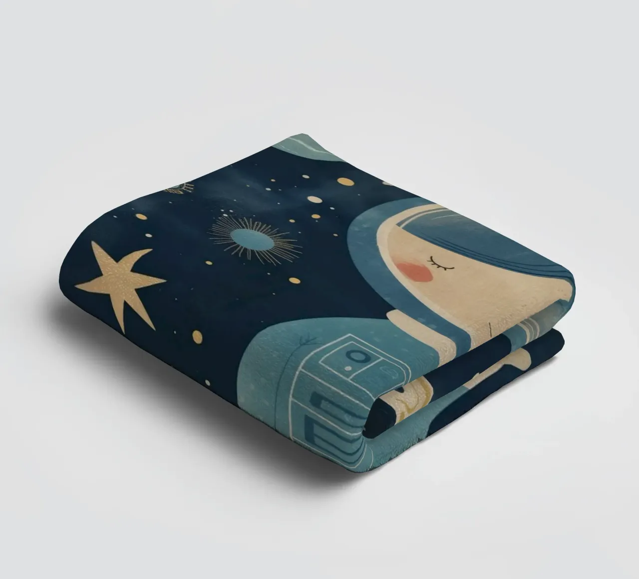 Boho Nursery 15 Astronaut Girl Handtuch von Boho Print Collection