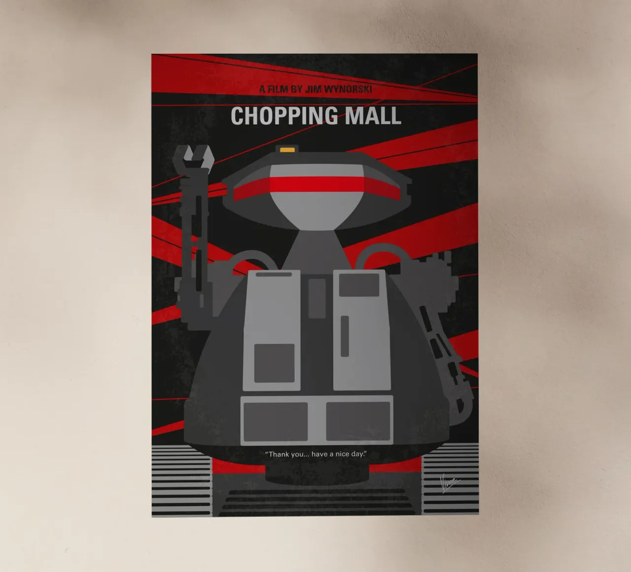 No1145 My Chopping mall minimal movie poster pellicola backlit da Chungkong