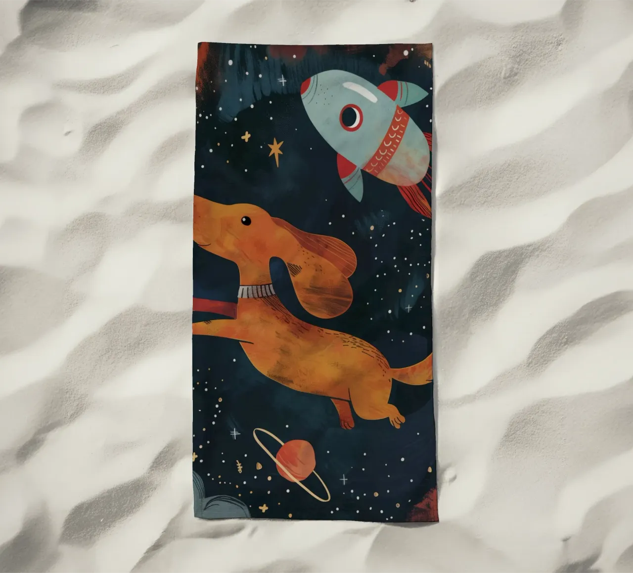 Boho Nursery 15 Space Dog telo mare da Boho Print Collection