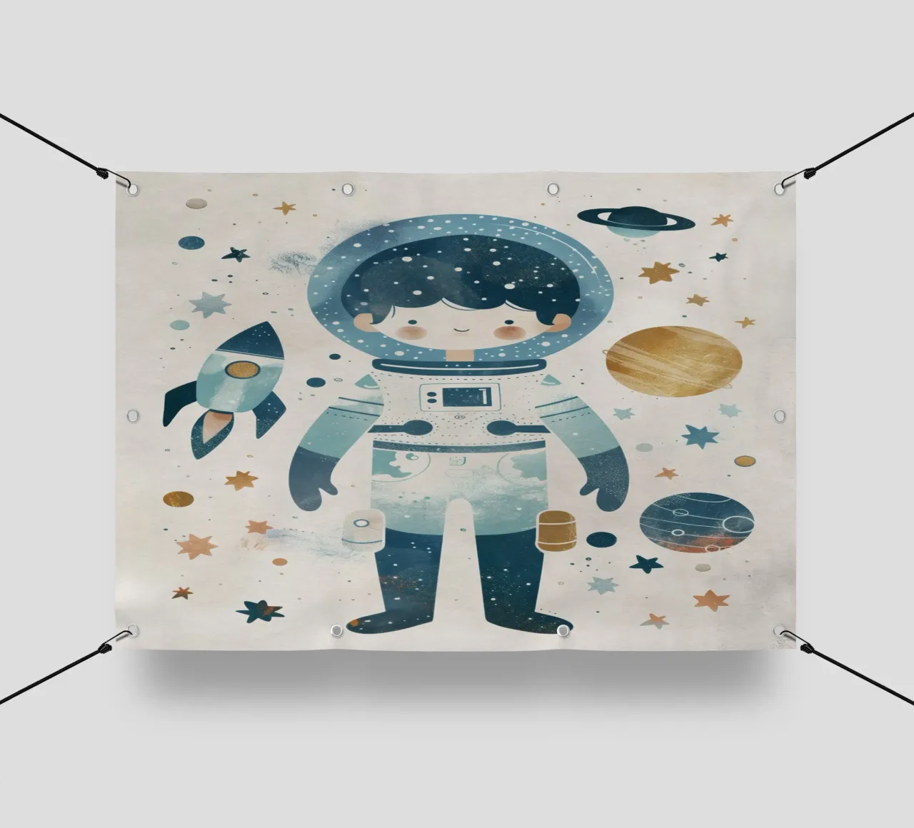 Boho Nursery 16 Astronaut telo in pvc da Boho Print Collection