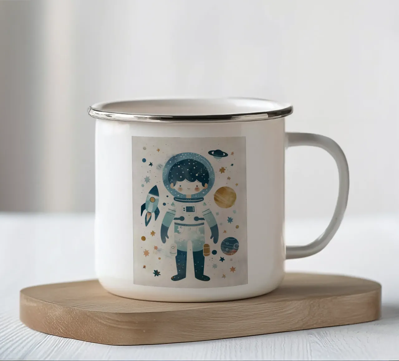 Boho Nursery 16 Astronaut tazza in smalto da Boho Print Collection