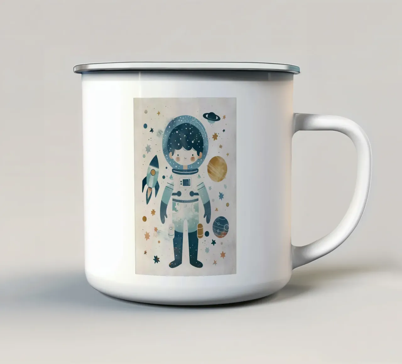 Boho Nursery 16 Astronaut tazza in smalto da Boho Print Collection