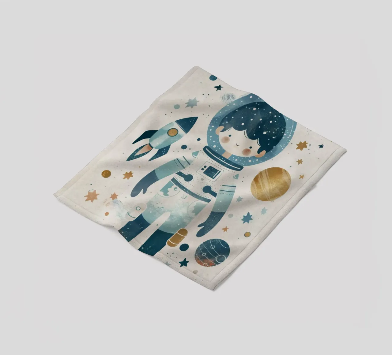 Boho Nursery 16 Astronaut coperta in pile da Boho Print Collection