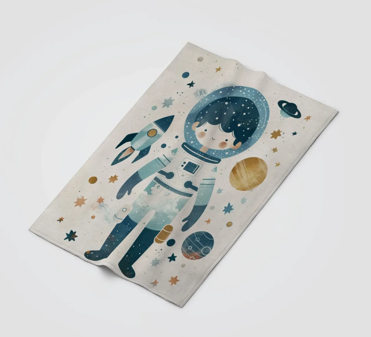Boho Nursery 16 Astronaut coperta in pile da Boho Print Collection