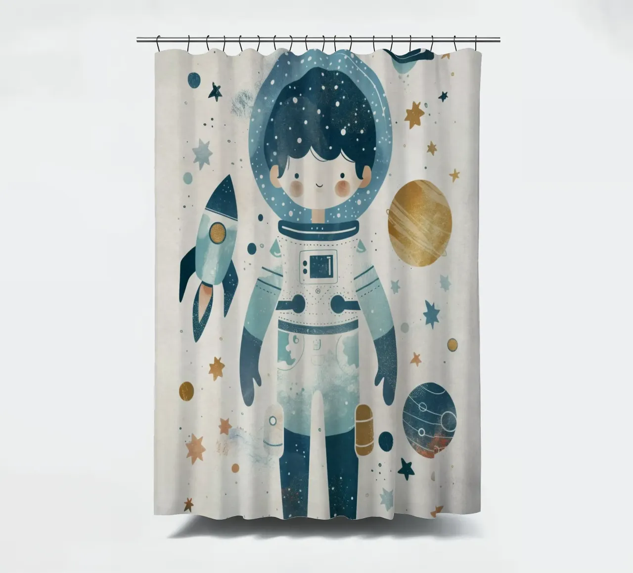 Boho Nursery 16 Astronaut tenda da doccia da Boho Print Collection