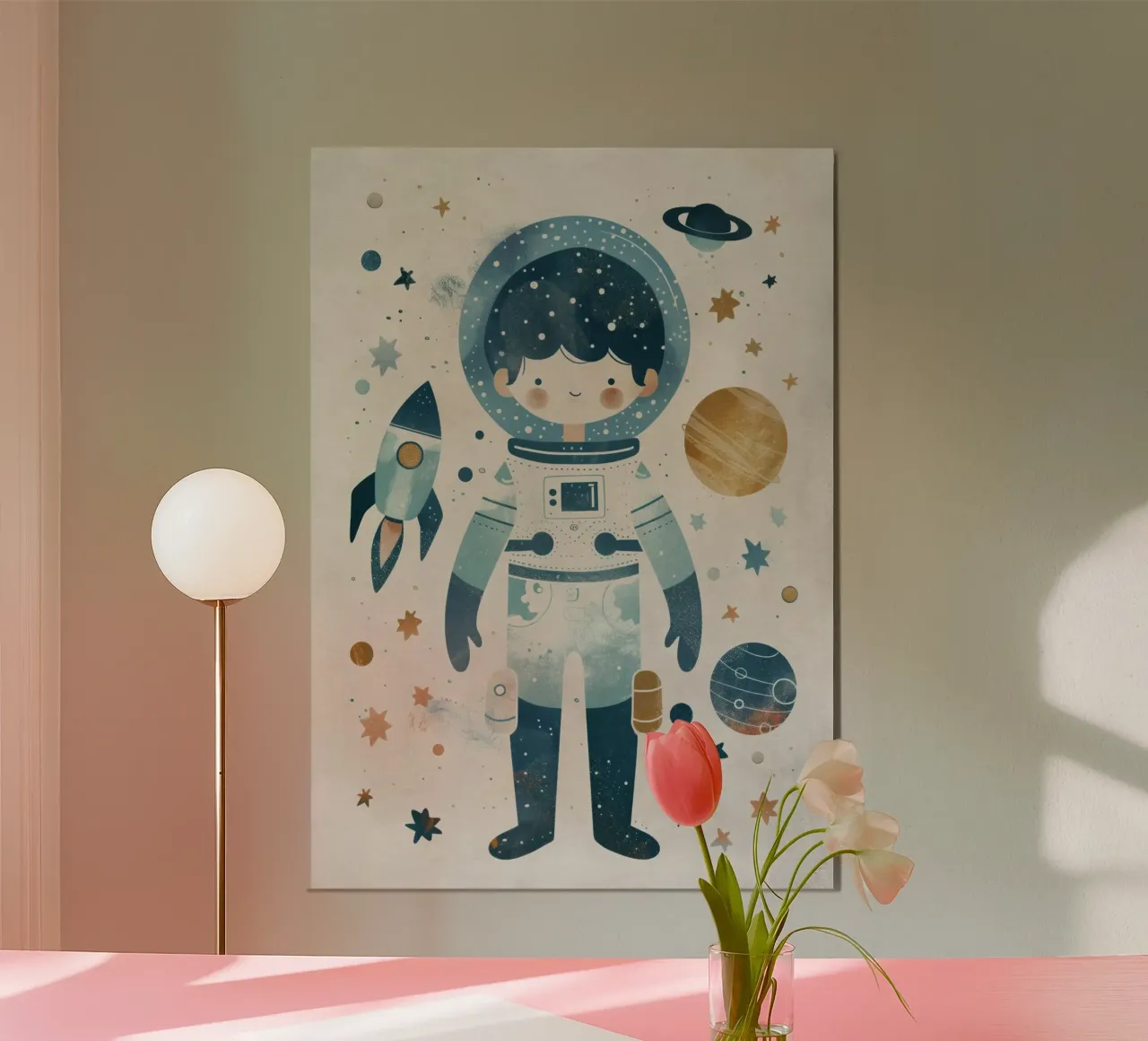 Boho Nursery 16 Astronaut alluminio dibond da Boho Print Collection