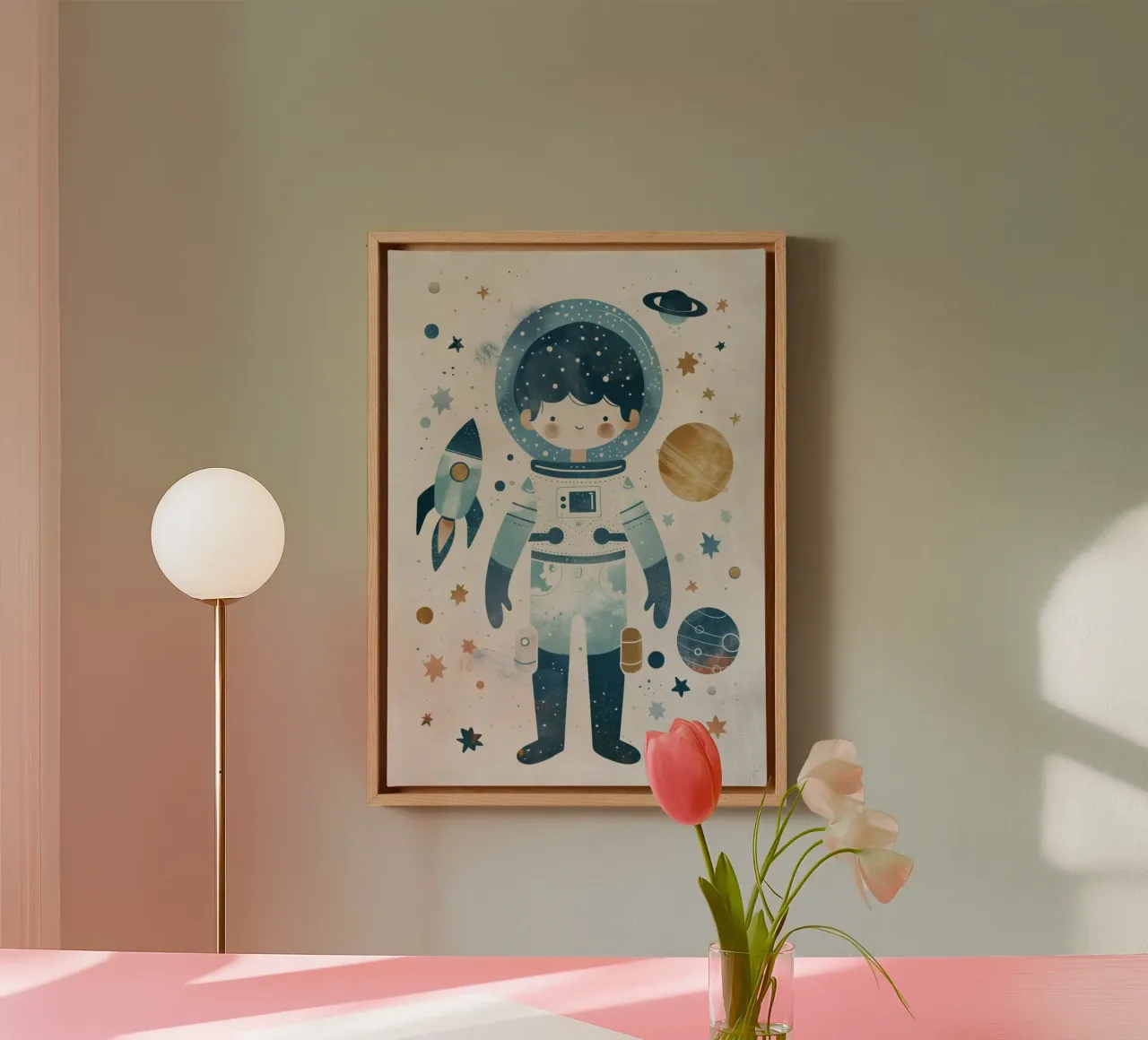 Boho Nursery 16 Astronaut canvas by Boho Print Collection