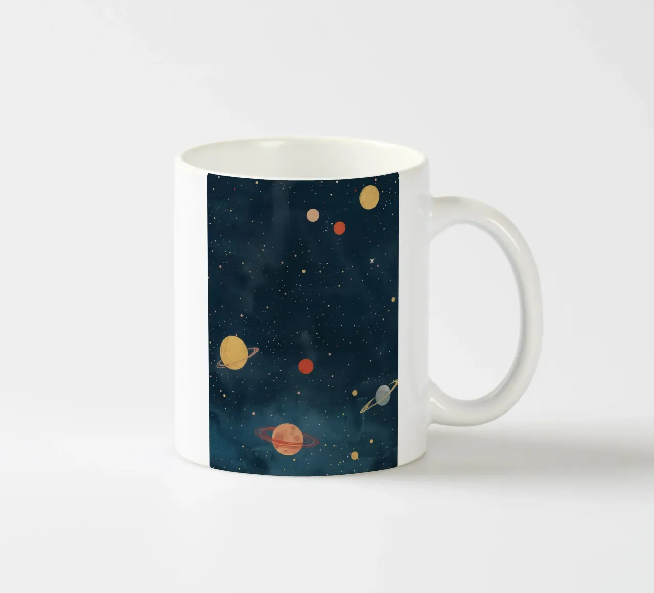 Boho Nursery 16 Planets Keramik Tasse von Boho Print Collection