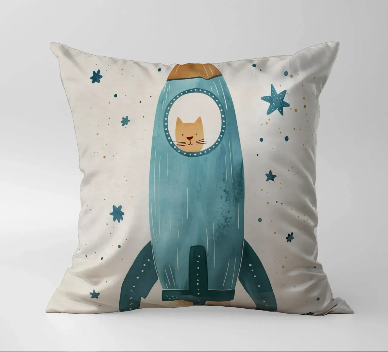 Boho Nursery 16 Space Cat cuscino da Boho Print Collection