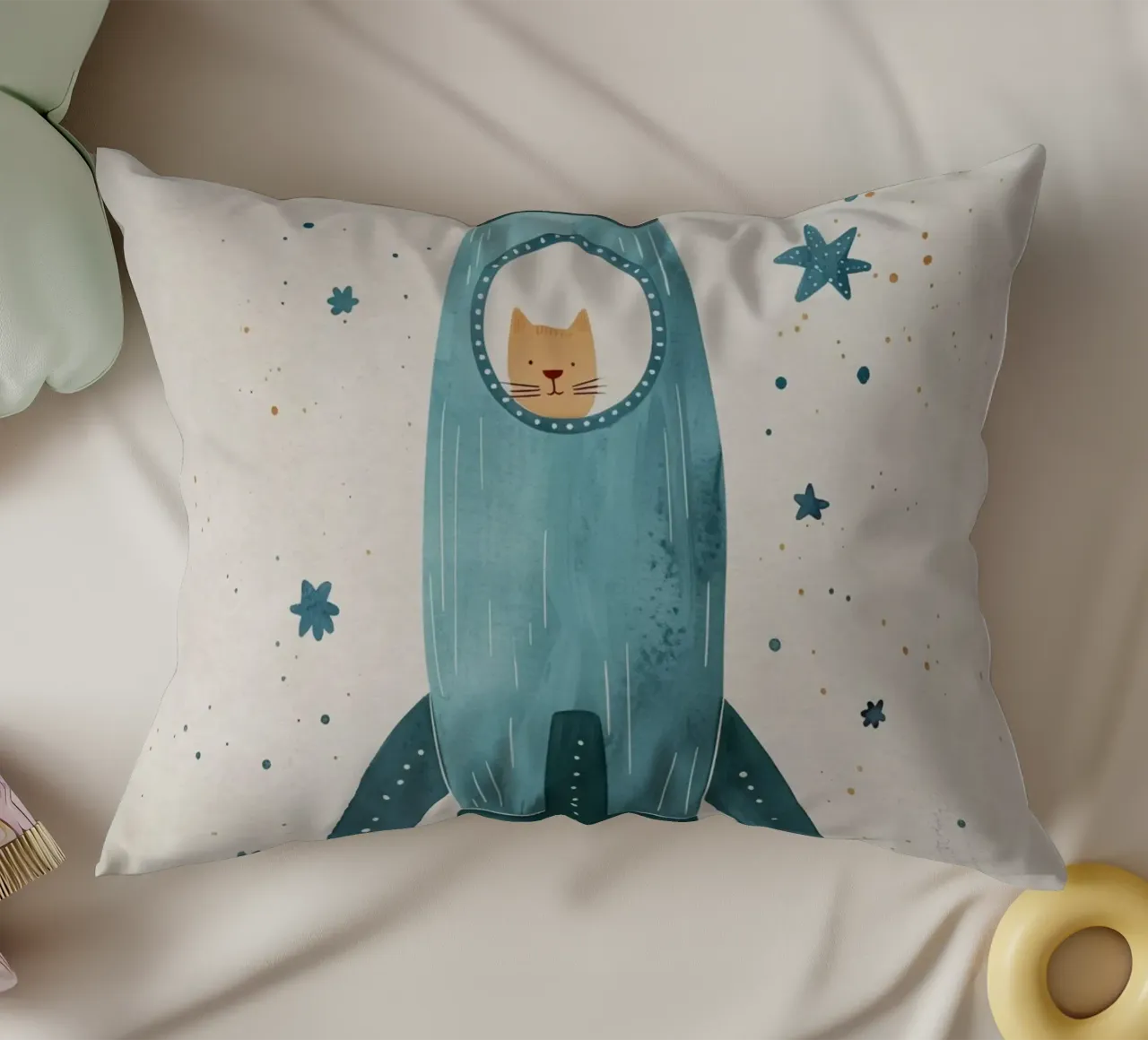 Boho Nursery 16 Space Cat cuscino da Boho Print Collection